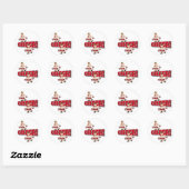 Sticker Rond Pom-pom girl rouge (Feuille)
