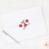 Sticker Rond Pom-pom girl rouge écarlate (Enveloppe)