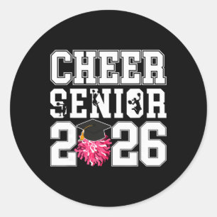 Sticker Rond Pom-pom girl senior 2026 Promotion 2026 Senior Che