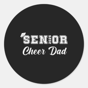 Sticker Rond Pom-pom girl Senior Papa Cheer Cl De 2025 Graduati