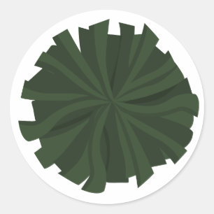 Sticker Rond Pom-pom girl vert forêt Pom Pom