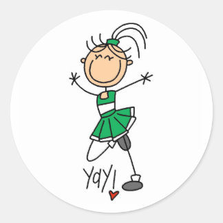 Sticker Rond Pom-pom girl verte