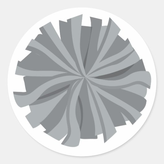 Sticker Rond Pom Pom-pom girl gris argenté (Devant)