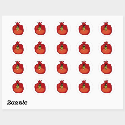 Sticker Rond Pomegranate  (Feuille)