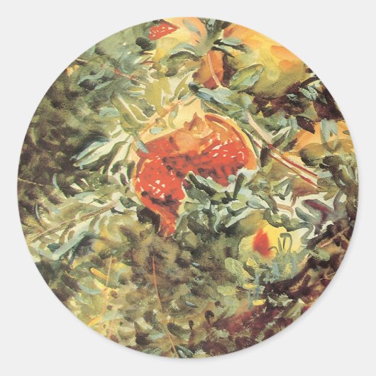 Sticker Rond Pomegranates II par John Singer Sargent (Devant)
