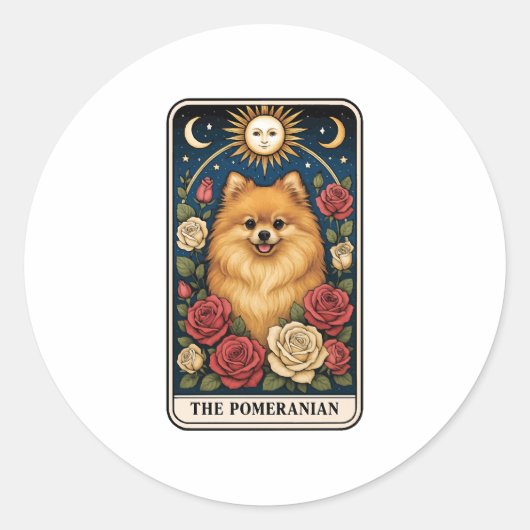 Sticker Rond Pomeranian (Devant)