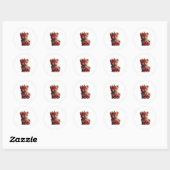 Sticker Rond Pomeranian aux fraises (Feuille)