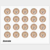 Sticker Rond Pomeranian font face (Feuille)