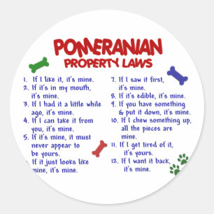 Sticker Rond PoMERANIAN - Lois sur les propriétés 2