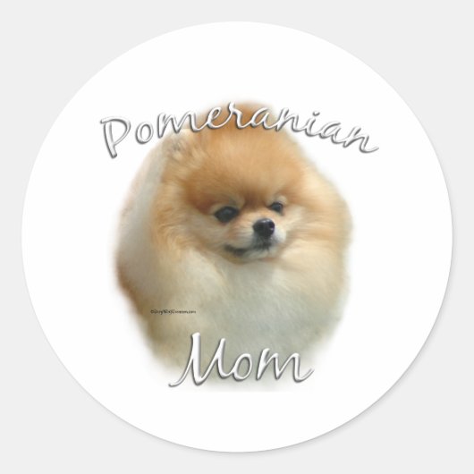 Sticker Rond Pomeranian Maman 2 (Devant)