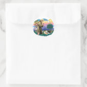 Sticker Rond Pomeranians (trois) (Sac)