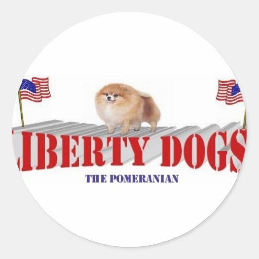 Sticker Rond Poméranien (Devant)