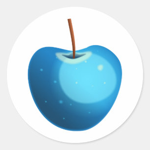 Sticker Rond Pomme bleue