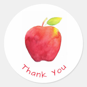 Sticker Rond Pomme d'aquarelle rouge
