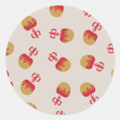 Sticker Rond Pomme de bonbon - Noël gâter motif (Devant)