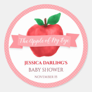 Sticker Rond Pomme de mon Baby shower oculaire
