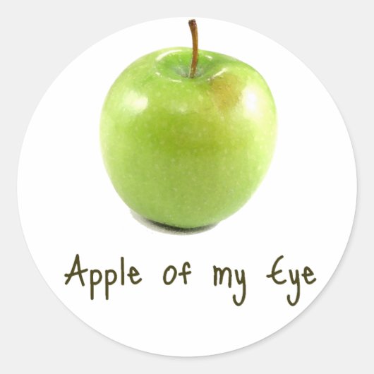 Sticker Rond Pomme de mon oeil (Devant)