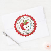 Sticker Rond Pomme de mon oeil Valentine Nom personnalisé (Enveloppe)