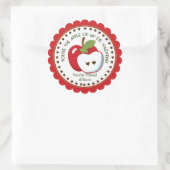 Sticker Rond Pomme de mon oeil Valentine Nom personnalisé (Sac)