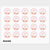 Sticker Rond Pomme de notre Baby shower oculaire (Feuille)