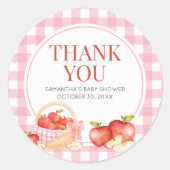 Sticker Rond Pomme de notre Baby shower oculaire (Devant)