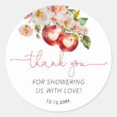 Sticker Rond Pomme de notre Merci de Baby shower oeil (Devant)