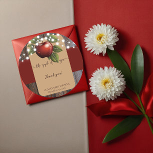 Sticker Rond Pomme de notre oeil Baby shower d'automne rustique