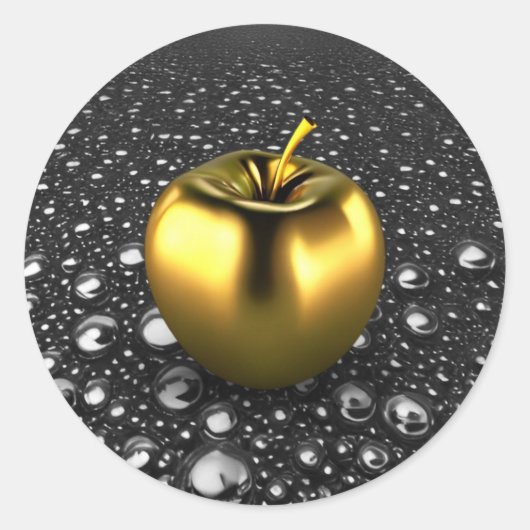 Sticker Rond Pomme dorée (Devant)