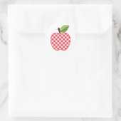 Sticker Rond Pomme En vichy rouge (Sac)
