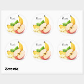 Sticker Rond Pomme et banane (Feuille)