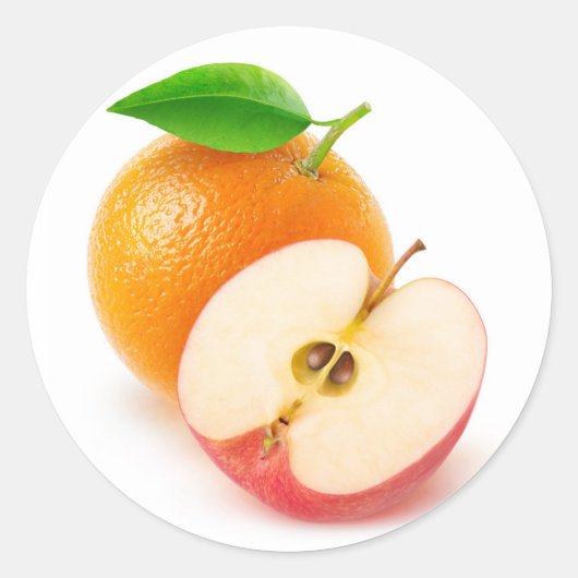 Sticker Rond Pomme et orange (Devant)