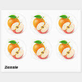 Sticker Rond Pomme et orange (Feuille)