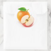 Sticker Rond Pomme et orange (Sac)