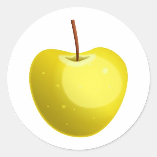 Sticker Rond Pomme jaune (Devant)