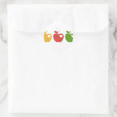 Sticker Rond Pomme jaune rouge verte (Sac)