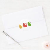 Sticker Rond Pomme jaune rouge verte (Enveloppe)