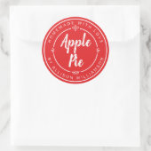 Sticker Rond Pomme maison rustique pâté rouge brillant (Sac)