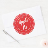 Sticker Rond Pomme maison rustique pâté rouge brillant (Enveloppe)