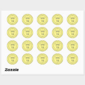 Sticker Rond Pomme maison rustique Pie Pastel Jaune (Feuille)