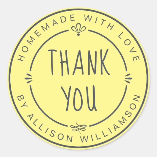 Sticker Rond Pomme maison rustique Pie Pastel Jaune (Devant)