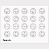 Sticker Rond Pomme maison rustique Pie Pastel Rose (Feuille)