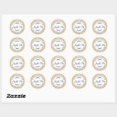 Sticker Rond Pomme maison rustique tarte Mellow jaune chèque (Feuille)