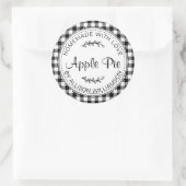 Sticker Rond Pomme maison rustique tarte noir blanc chèque (Sac)