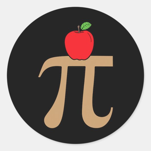 Sticker Rond Pomme Pie Pi Math Pun (Devant)