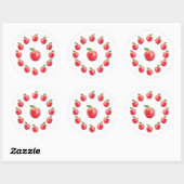 Sticker Rond Pomme rose (Feuille)