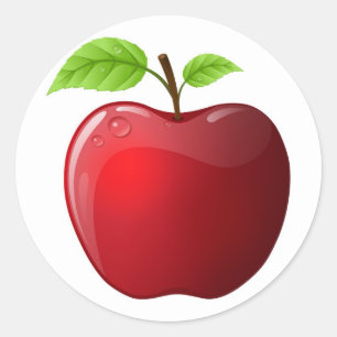 Sticker Rond Pomme rouge