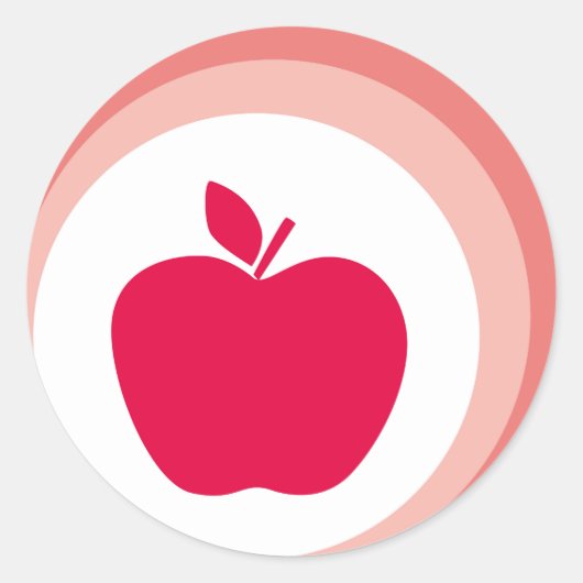 Sticker Rond pomme rouge (Devant)