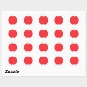 Sticker Rond Pomme rouge. (Feuille)
