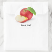 Sticker Rond Pomme rouge coupée (Sac)