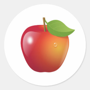 Sticker Rond Pomme rouge douce